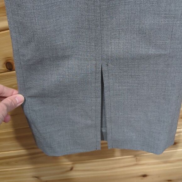 Halston Heritage Dress Pants Womens 8 Gray Wide Leg Split Leg Wool Blend Pants - Picture 4 of 13